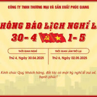 Lịch nghỉ lễ 30-4 năm 2025 của công ty Phúc Giang JSC