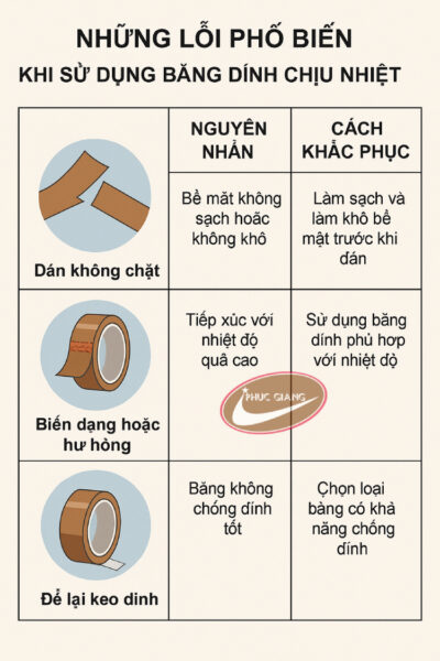 4 lỗi thường gặp khi sử dụng băng dính chịu nhiệt