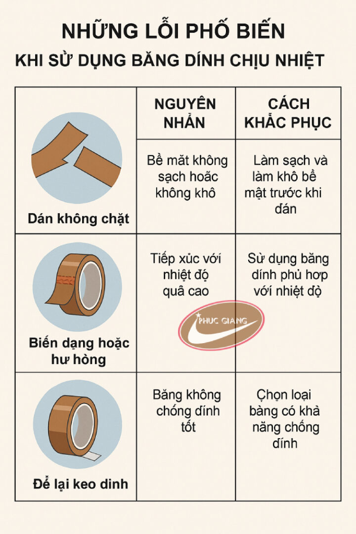 4 lỗi thường gặp khi sử dụng băng dính chịu nhiệt