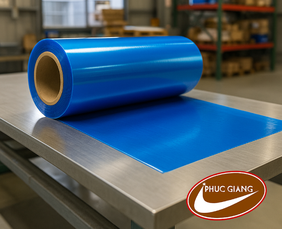 màng nhựa PVC màu xanh
