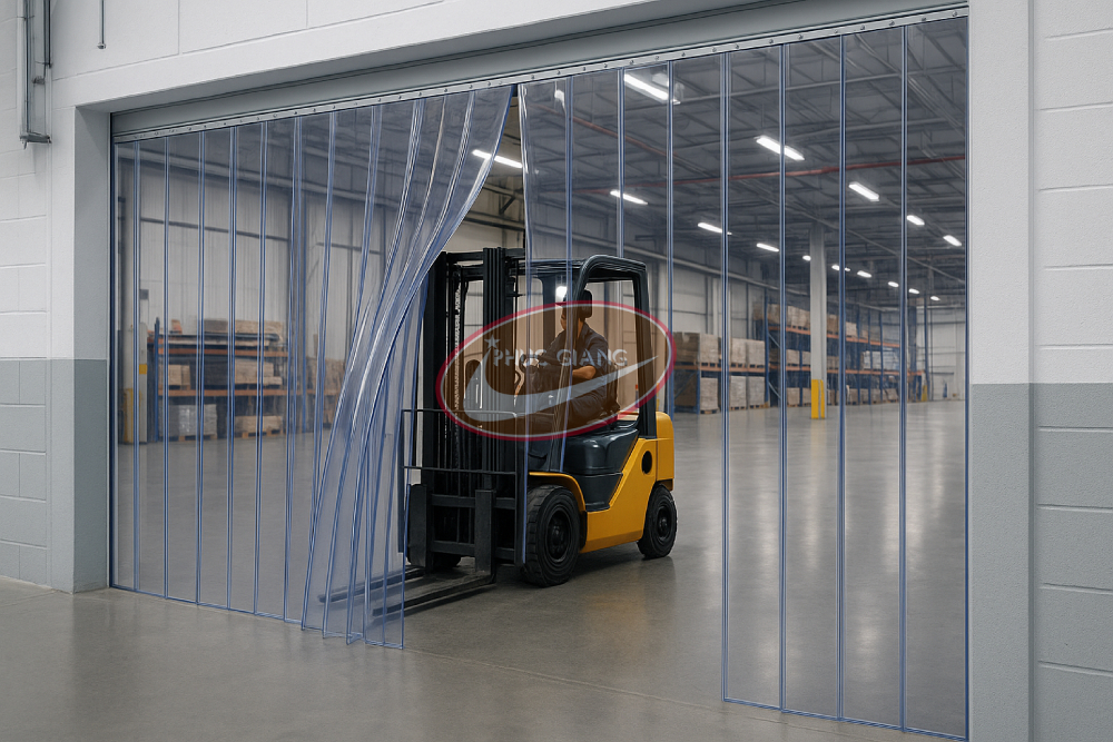 ứng dụng rèm PVC trong xưởng 