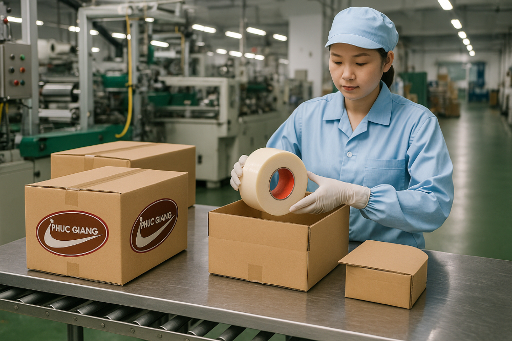 Nhà máy sản xuất băng dính chịu nhiệt tại Phúc Giang JSC, Bắc Ninh.