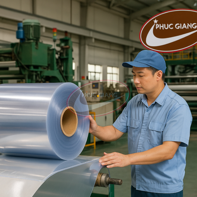 Nhà máy Phúc Giang JSC sản xuất và cung cấp màng nhựa PVC chất lượng cao.