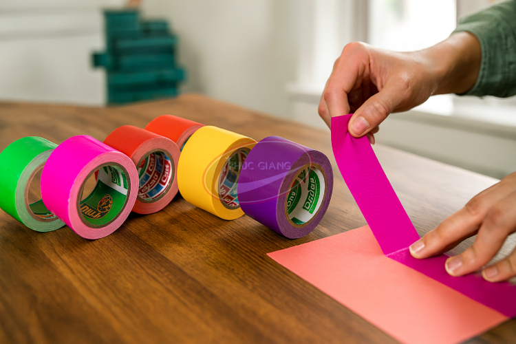 Băng keo Duck Tape nhiều màu dùng trong DIY và trang trí cá nhân.