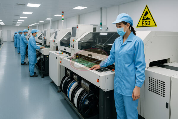 Nhà xưởng điện tử Việt Nam sử dụng vật liệu chống tĩnh điện đạt chuẩn ESD.