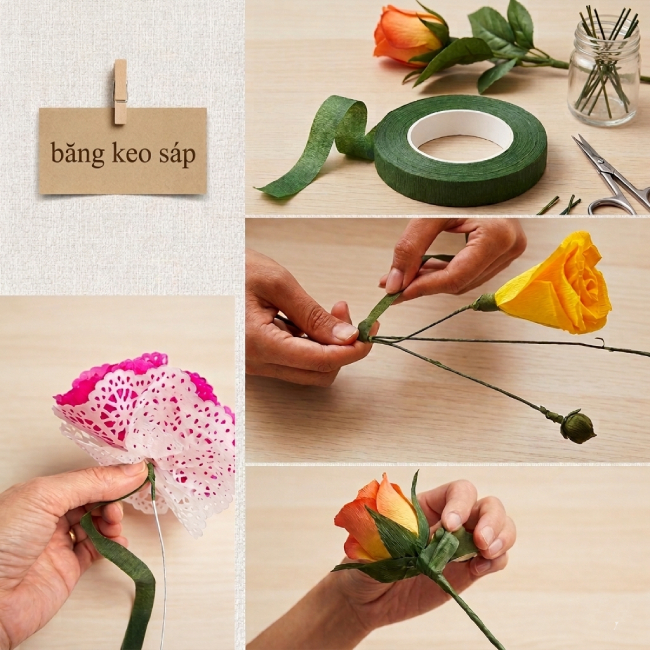 Công dụng của băng keo sáp quấn hoa